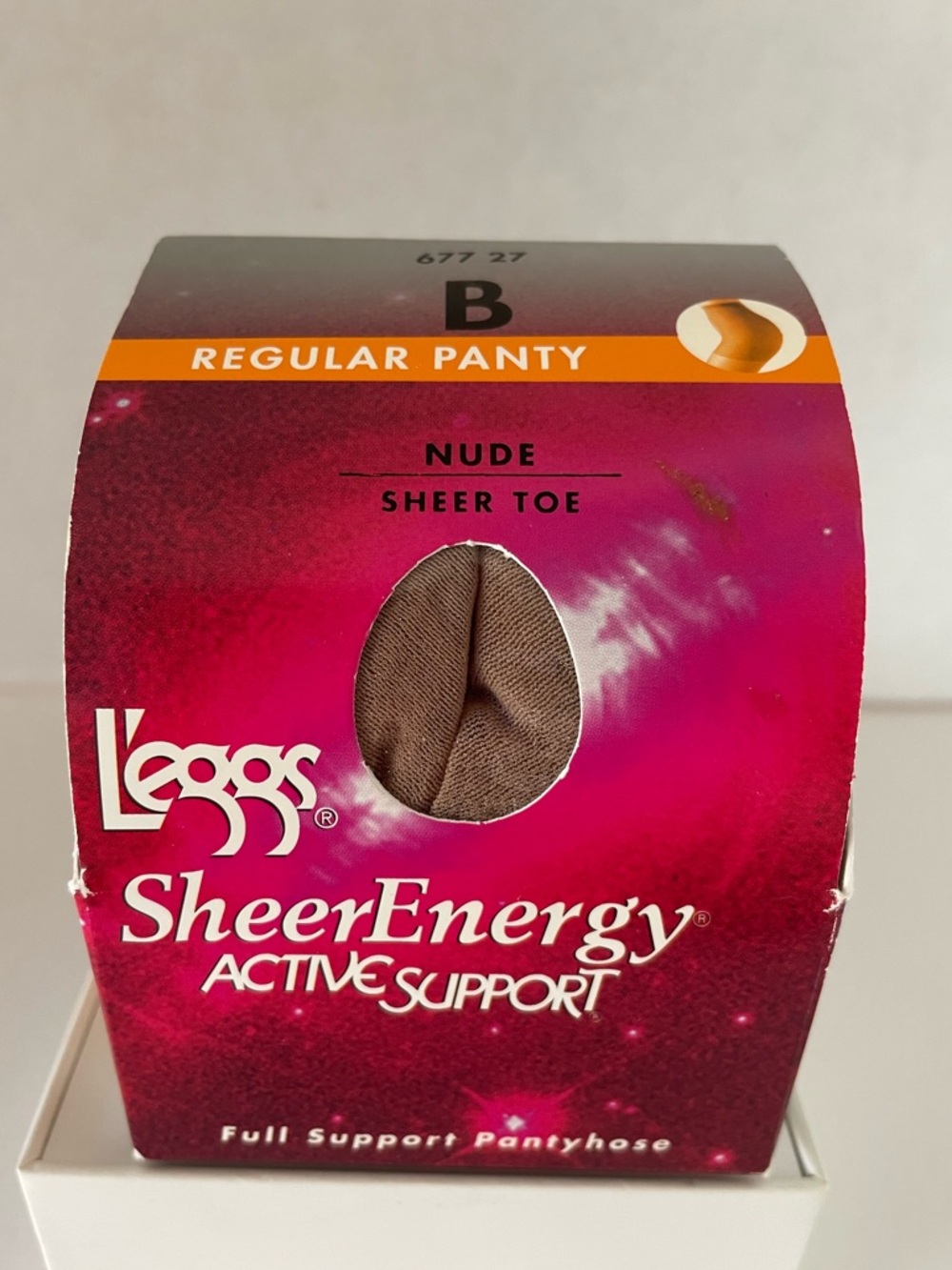 Leggs SheerEnergy Regular Panty Nude Sheer Toe, Size B, NIP